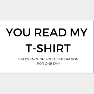 You read my T-shirt, Sarcatic quote Posters and Art